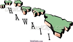 Hawaii State Map Vector Clip Art