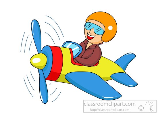 Man Flying Plane Cartoon Style Clipart 81588   Classroom Clipart