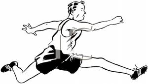 Man Running In A Track Meet   Royalty Free Clipart Picture