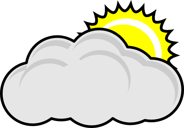 Partly Cloudy With Sun Clip Art At Clker Com   Vector Clip Art Online