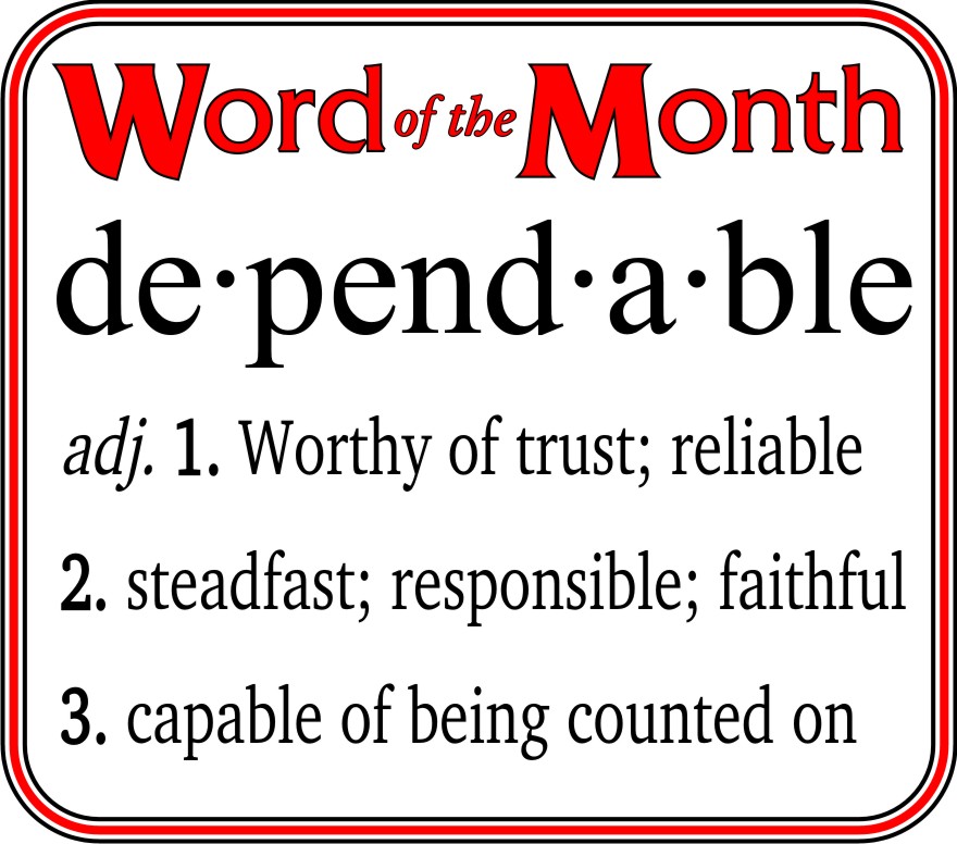 Publisher Jpegpicture Word Of The Month    Dependable    One Box Wide