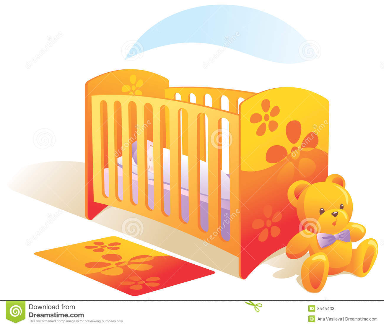 Sleeping Baby In Crib Clip Art Baby S Room Nursery Cot To