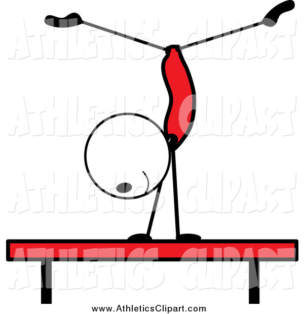 Art Of A Stick Gymnast On The Balance Beam By Pams Clipart    7547