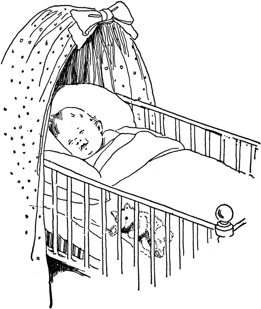 Baby In Crib   Clipart Etc