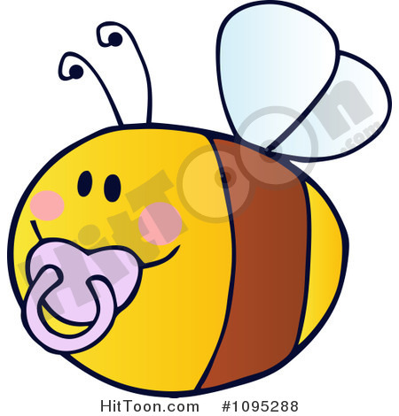 Bee Clipart  1095288  Baby Bee Flying With A Pink Pacifier By Hit Toon