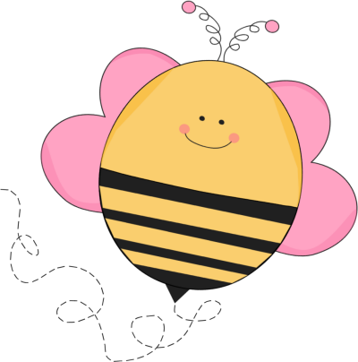 Buzzing Pink Bee Clip Art Image   Cute Buzzing Bee With Pink Wings And