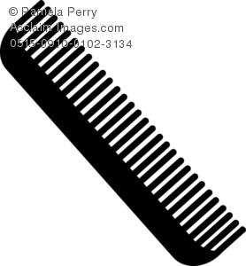 Clip Art Illustration Of A Pair Of A Plastic Hair Comb  Clip Art