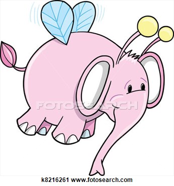 Clipart   Bumble Bee Pink Elephant Vector  Fotosearch   Search Clipart