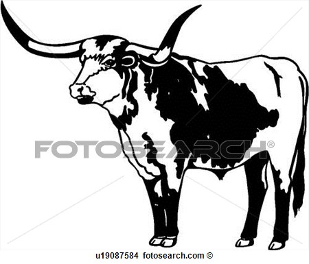 Clipart Of  Bull Cow Longhorn Animal U19087584   Search Clip Art