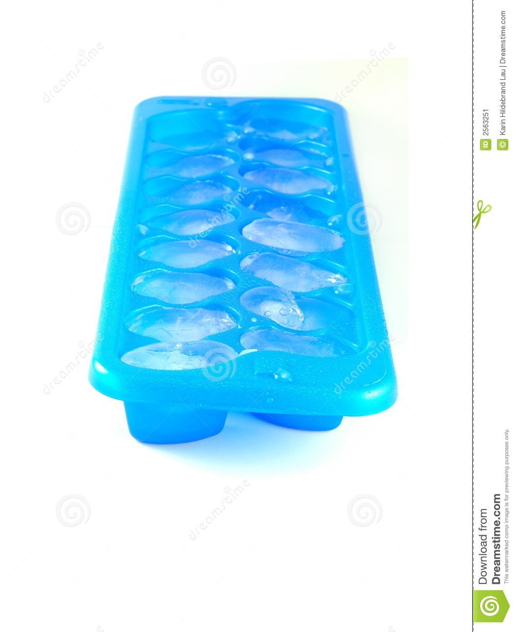 Closeup Of Frozen Ice Cubes In A Tray