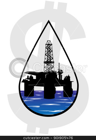 Crude Oil Production Stock Vector Clipart Production And Sale Of    