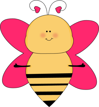 Heart Bee With Open Arms Clip Art Image   Cute Whimsical Bee With Pink