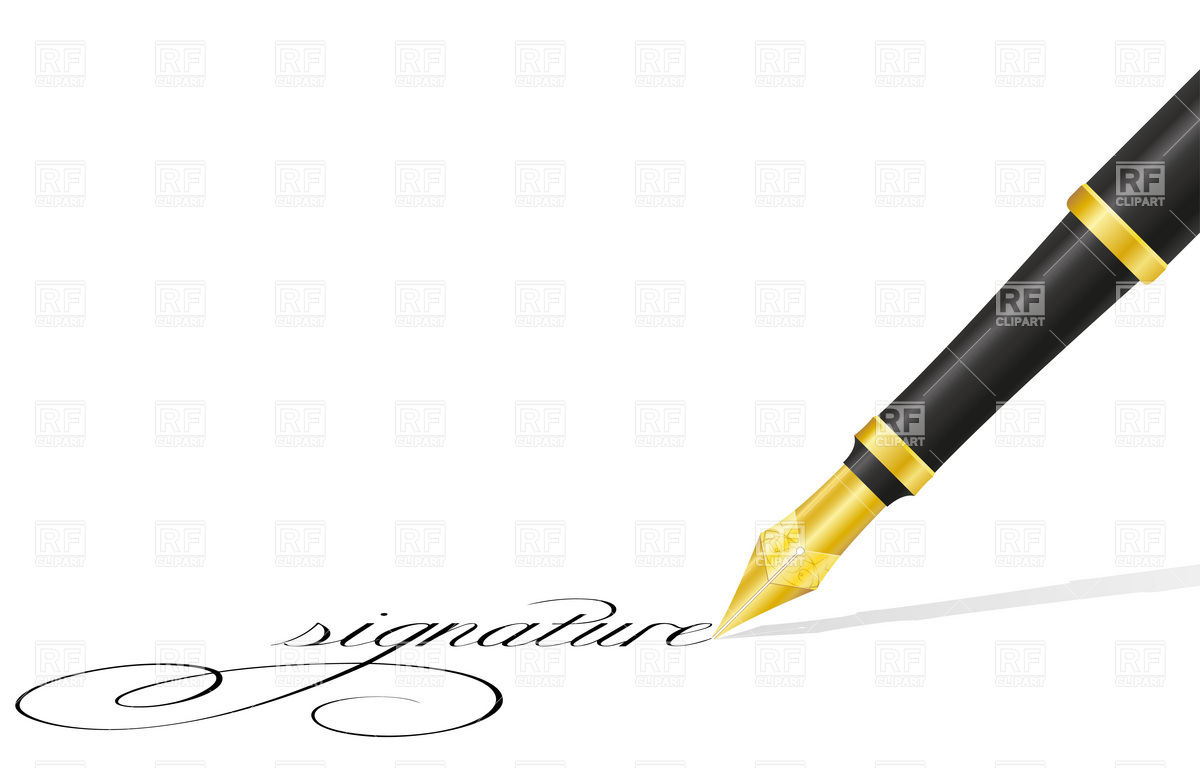Ink Pen And Signature Download Royalty Free Vector Clipart  Eps