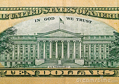 Macro Detail Of The Us  10 Bill Stock Photo   Image  11518330