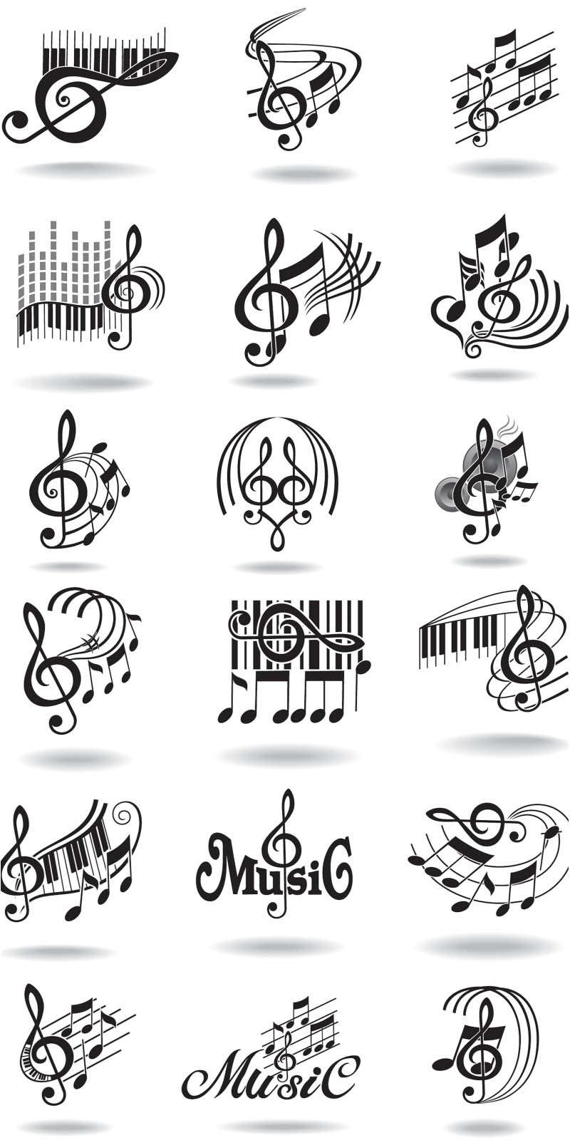 Notes Music Staff And Treble Clef Vector   Vector Free
