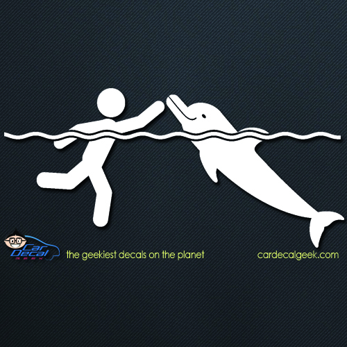 Swimming With Dolphins Car Sticker Jpg
