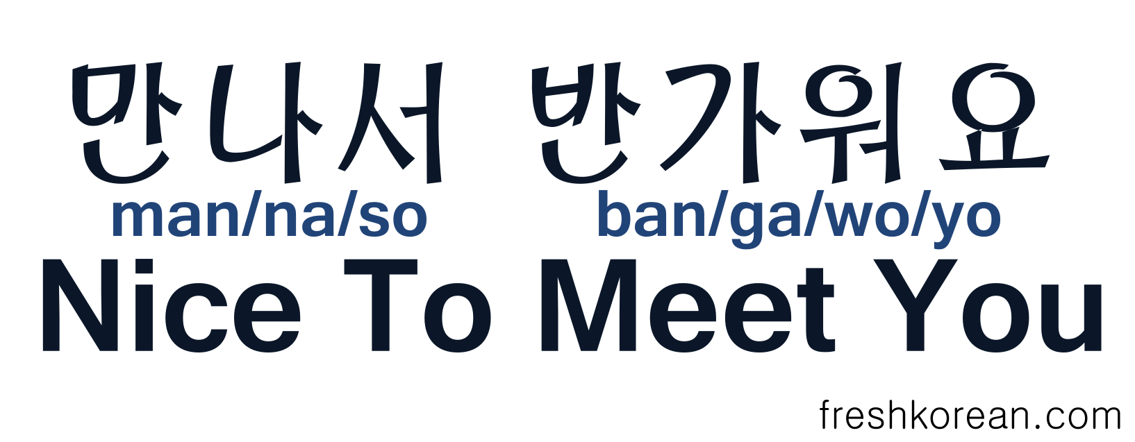 To Meet Nice To Meet You Fresh Korean