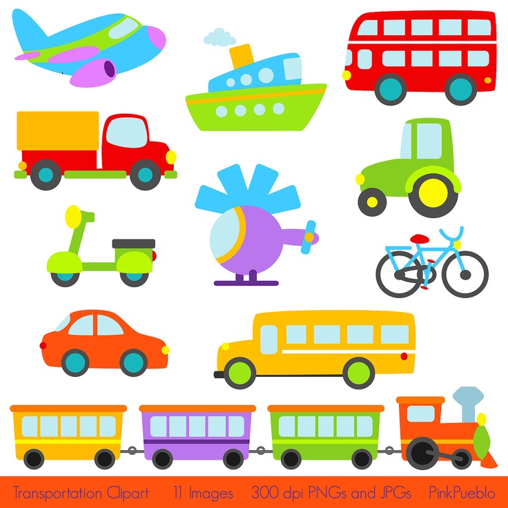 Transportation Clip Art Clipart With Car Truck Train Helicopter