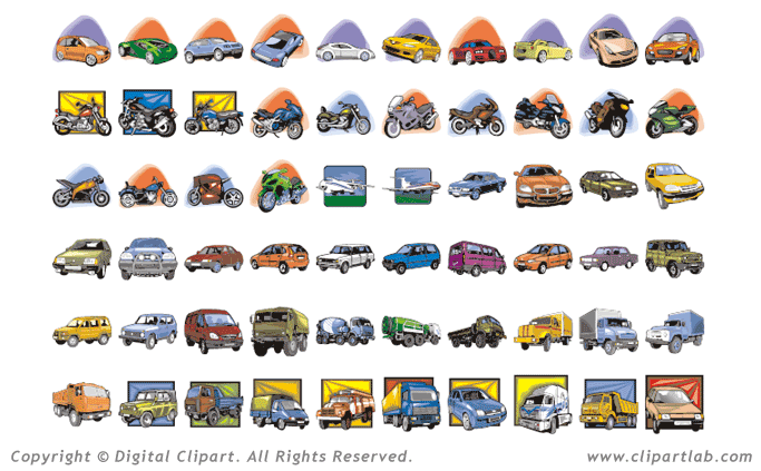 Transportation Clipart Eps Cars And Bikes Art