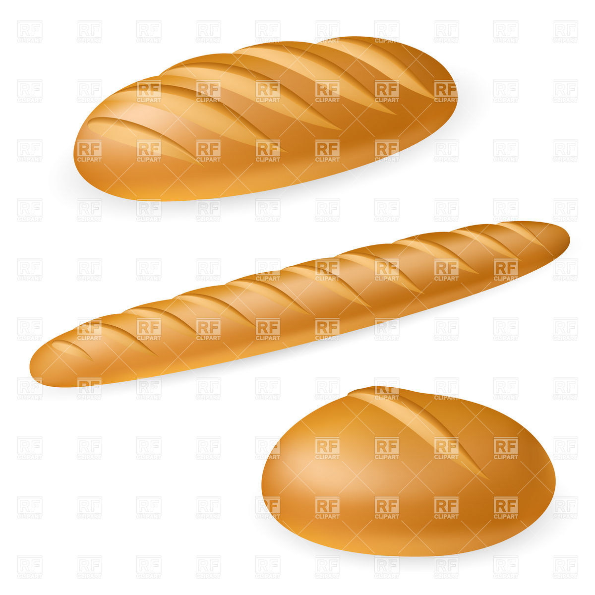White Bread   Long Loaf Download Royalty Free Vector Clipart  Eps