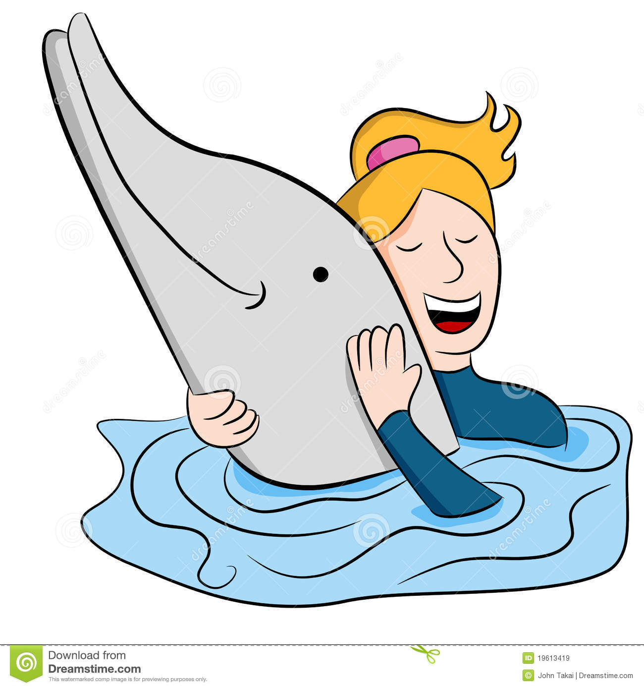 Woman Swimming With Dolphin Royalty Free Stock Images   Image