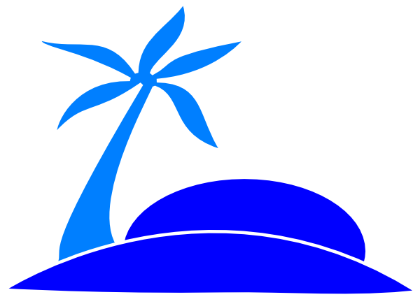 Blue Palm Tree Beach W Sun Clip Art   Vector Clip Art Online