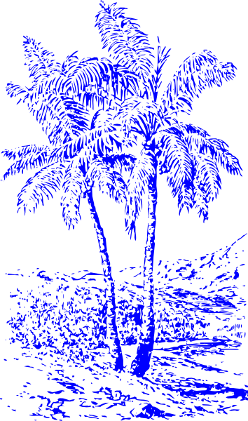 Blue Palm Trees Clip Art