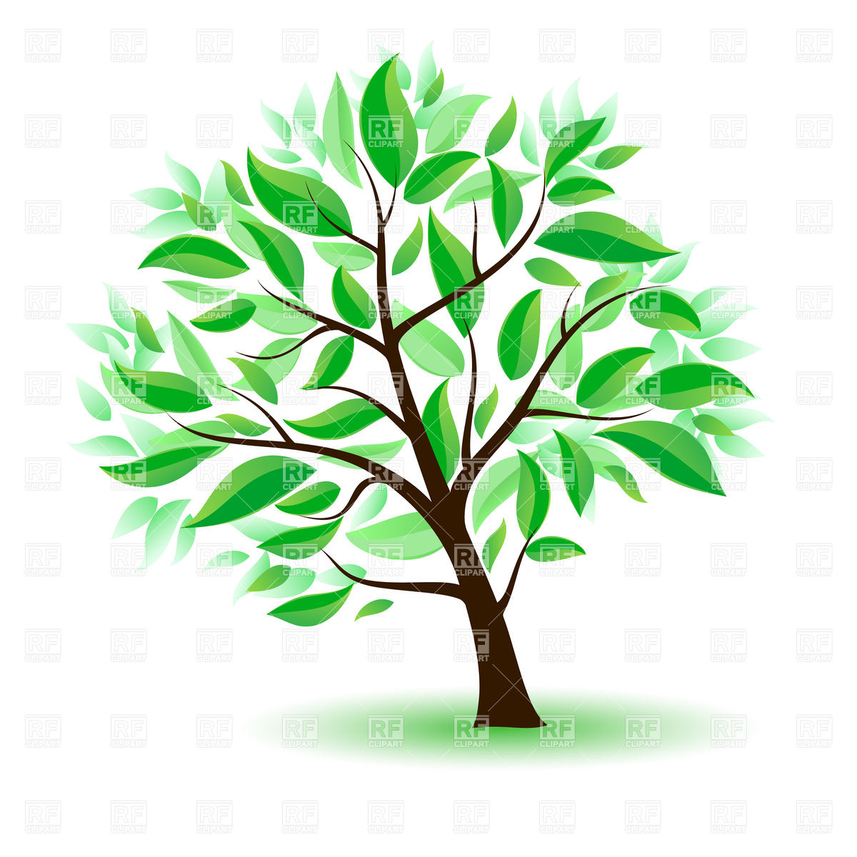 Cartoon Tree With Green Leaves 8420 Plants And Animals Download