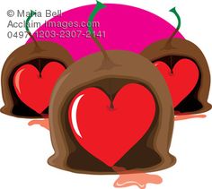 Chocolate Cherry Heart Clipart Image More Cherries Heart Clipart Image    