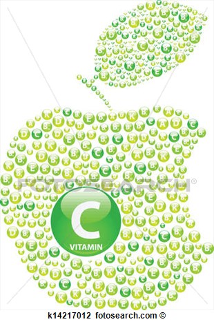 Clip Art   Gr Ner Apfel Vitamin C Bei En K14217012   Suche Clipart    