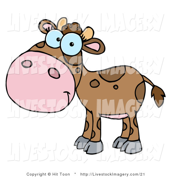 Clip Art Of A Cute Brown Donkey  Equus Asinus  On A Farm By Geo Images    