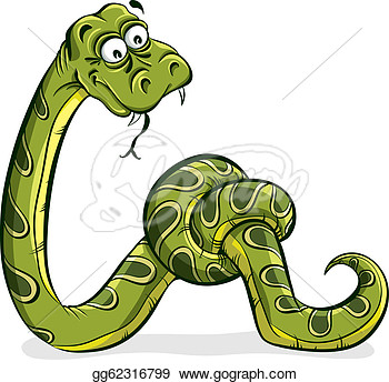 Clipart   Green Snake Cartoon Tied Up   Stock Illustration Gg62316799
