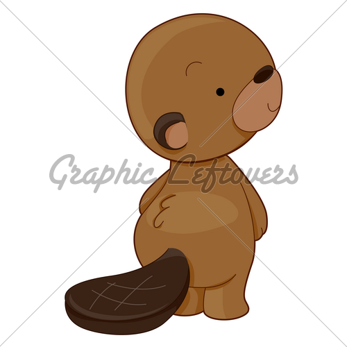 Cute Beaver With Clipping Path
