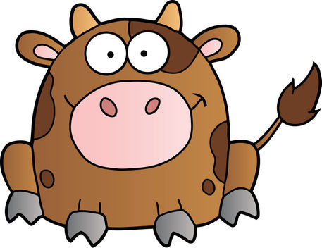 Cute Brown Cow Drawing Art Prints And Posters By Hittoon   Artflakes
