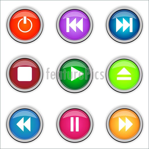 Glossy Media Player Buttons Illustration  Royalty Free Illustration At