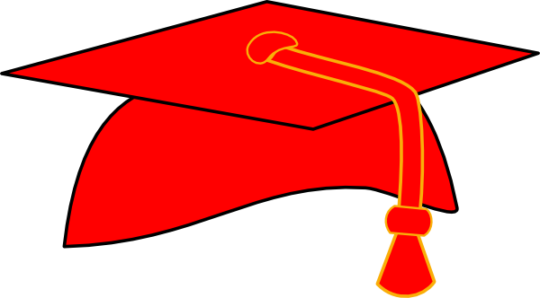 Graduation Cap   Red Fill   Black Background Clip Art At Clker Com