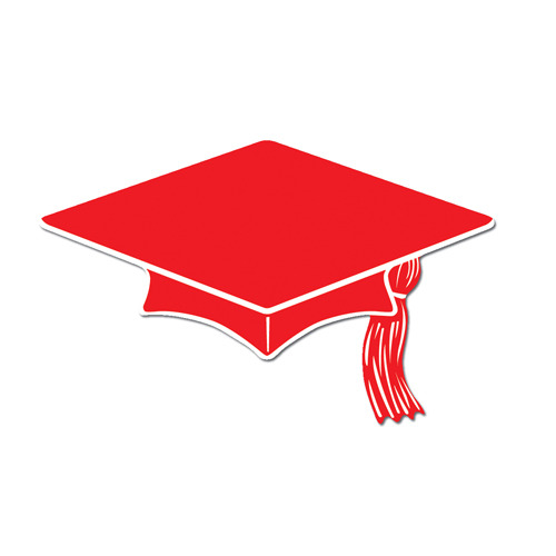 Graduation Decorations Red Mini Graduation Cap Cutouts Image