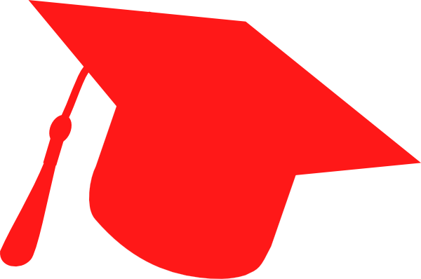 Graduation Hat Silhouette Red Clip Art At Clker Com   Vector Clip Art