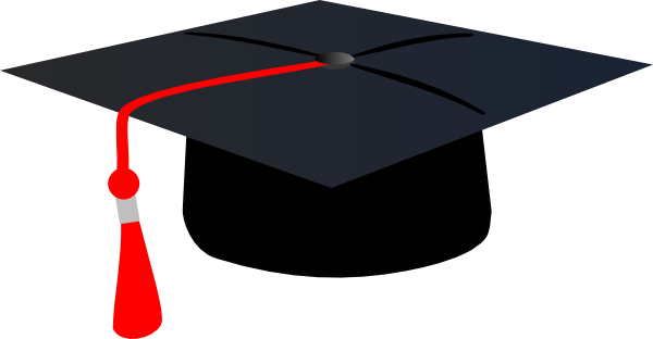 Graduation Hat With Red Tassle Clip Art At Clker Com   Vector Clip Art