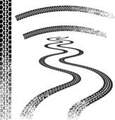 Grunge Car Tire Tracks   Clipart Graphic