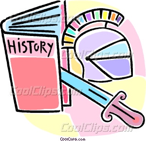History Book And Artifacts Vector Clip Art
