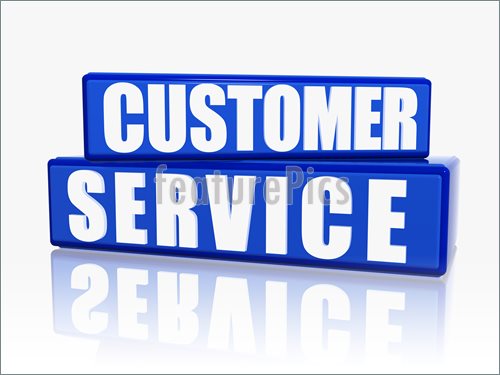 Illustration Of Text Customer Service In 3d Blue Blocks Business