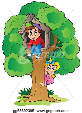 Kids Climbing Trees Clip Art Clipart Illustrations