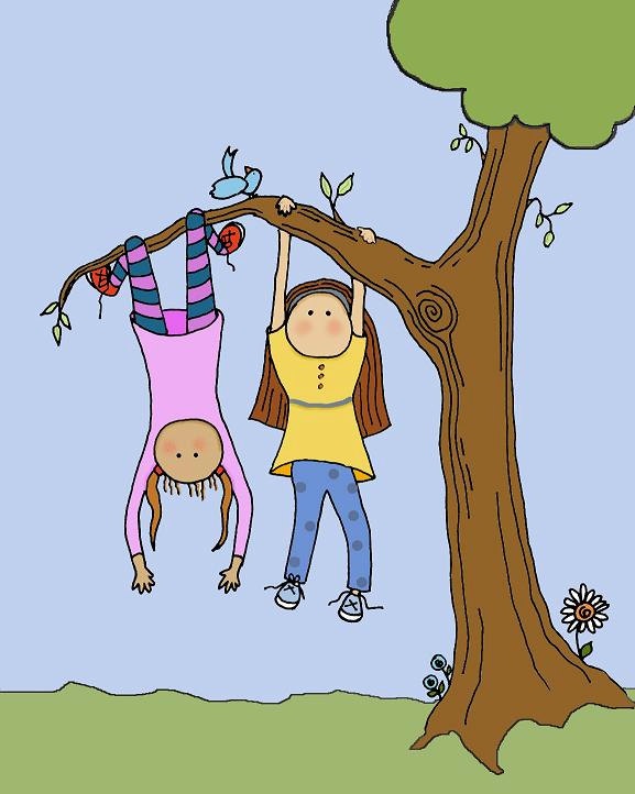 Kids Climbing Trees Clip Art Girls Climbing Trees Art Children Child