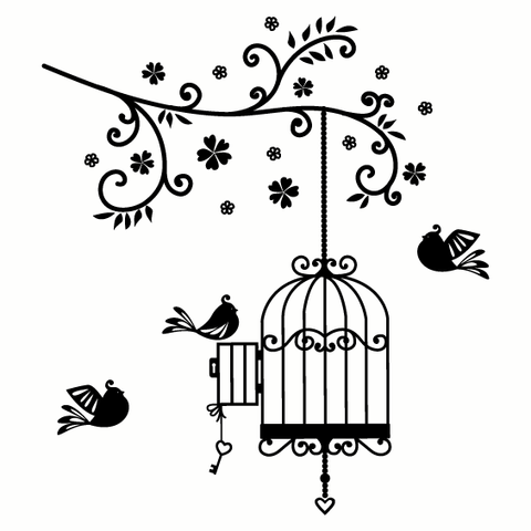 Open Birdcage Drawing Bird Cage Drawing Bird