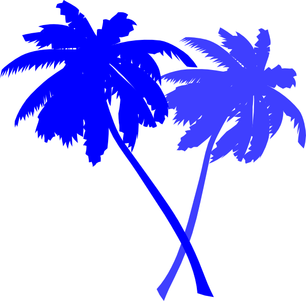 Palm Trees Blue Clip Art At Clker Com   Vector Clip Art Online