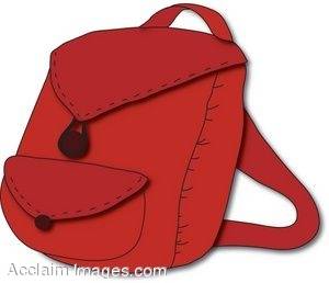     Red Backpack  The Bag Shown In This Clipart Picture Is Red With Brown