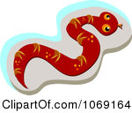 Red Snake Biting A Clipart