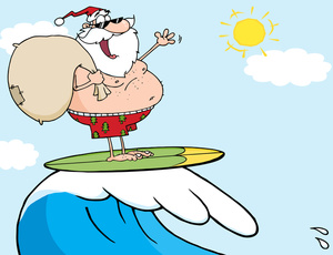 Vacation Cartoon Clipart Image   Christmas Is Over And Santa Claus Is