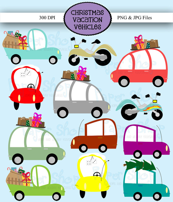 Vacation Vehicles Clipart Car Clip Art Christmas Vacation Clip Art    